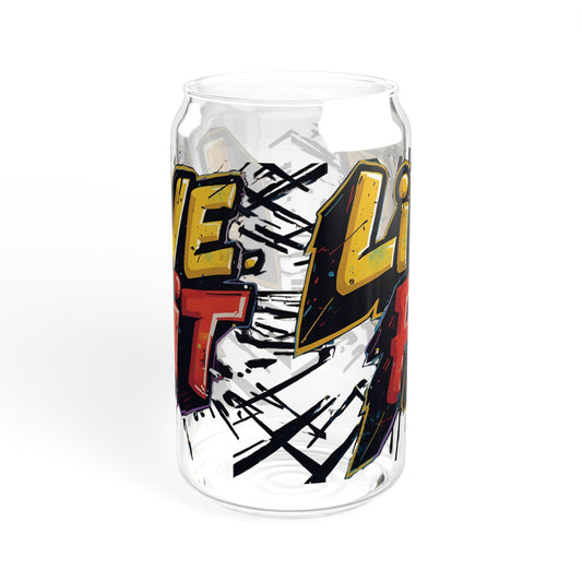 Live Fit Sipper Glass - 16oz Motivational Drink ware - Fitness Gift - Workout Accessories -  Hydration Bottle - Gym Essential