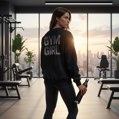 Gym Girl Crewneck Sweatshirt - Stylish Fitness Apparel - Women's Workout Sweatshirt - S-4XL