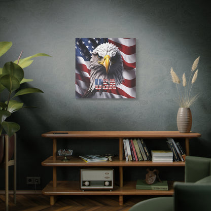 American Eagle Canvas Wall Art - Patriotic Flag Decor - USA Pride