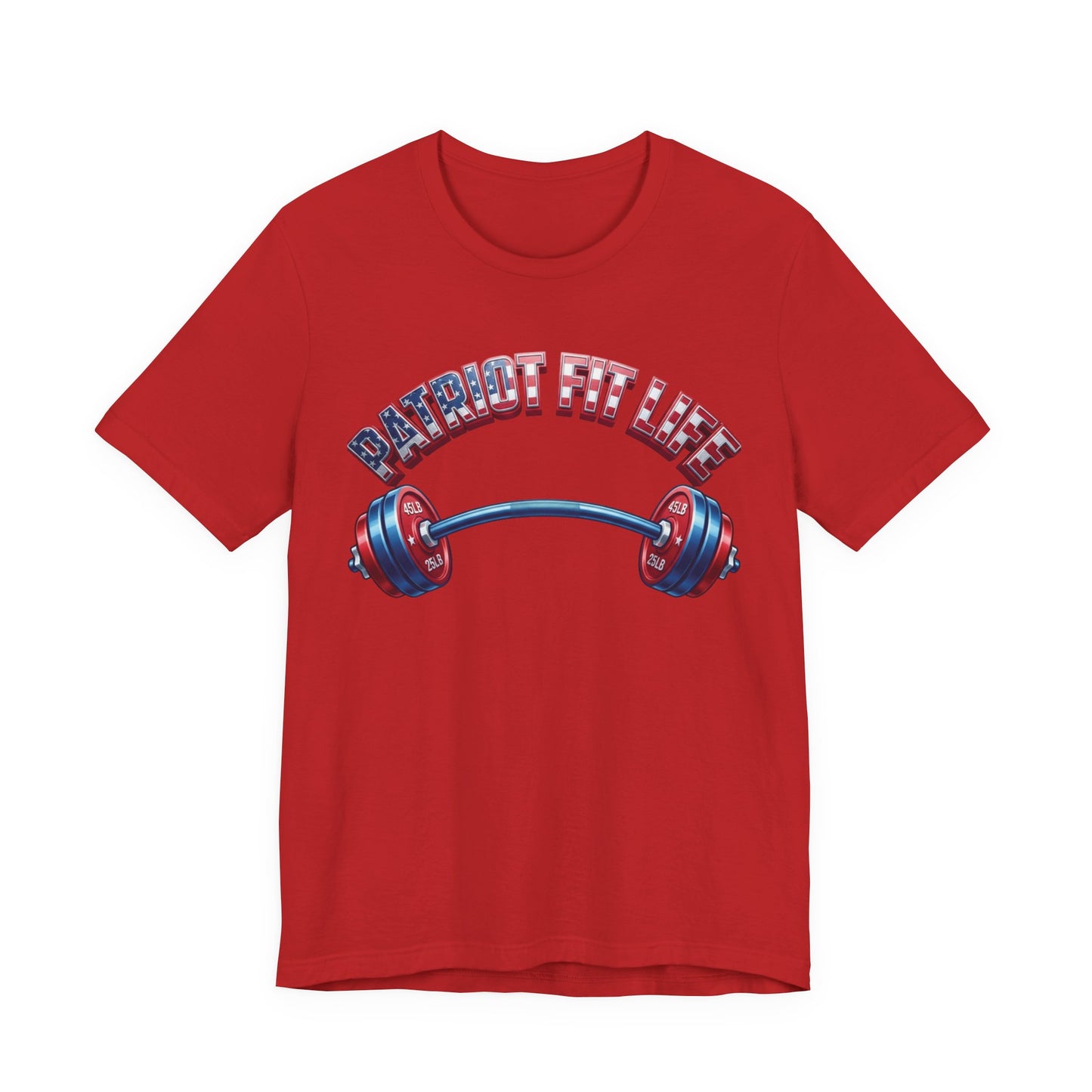 Patriot Fit Life T-Shirt | American Flag Barbell Arch Gym Tee – LIVE FIT