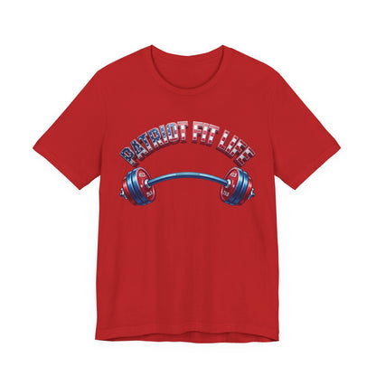 Patriot Fit Life T-Shirt | American Flag Barbell Arch Gym Tee – LIVE FIT