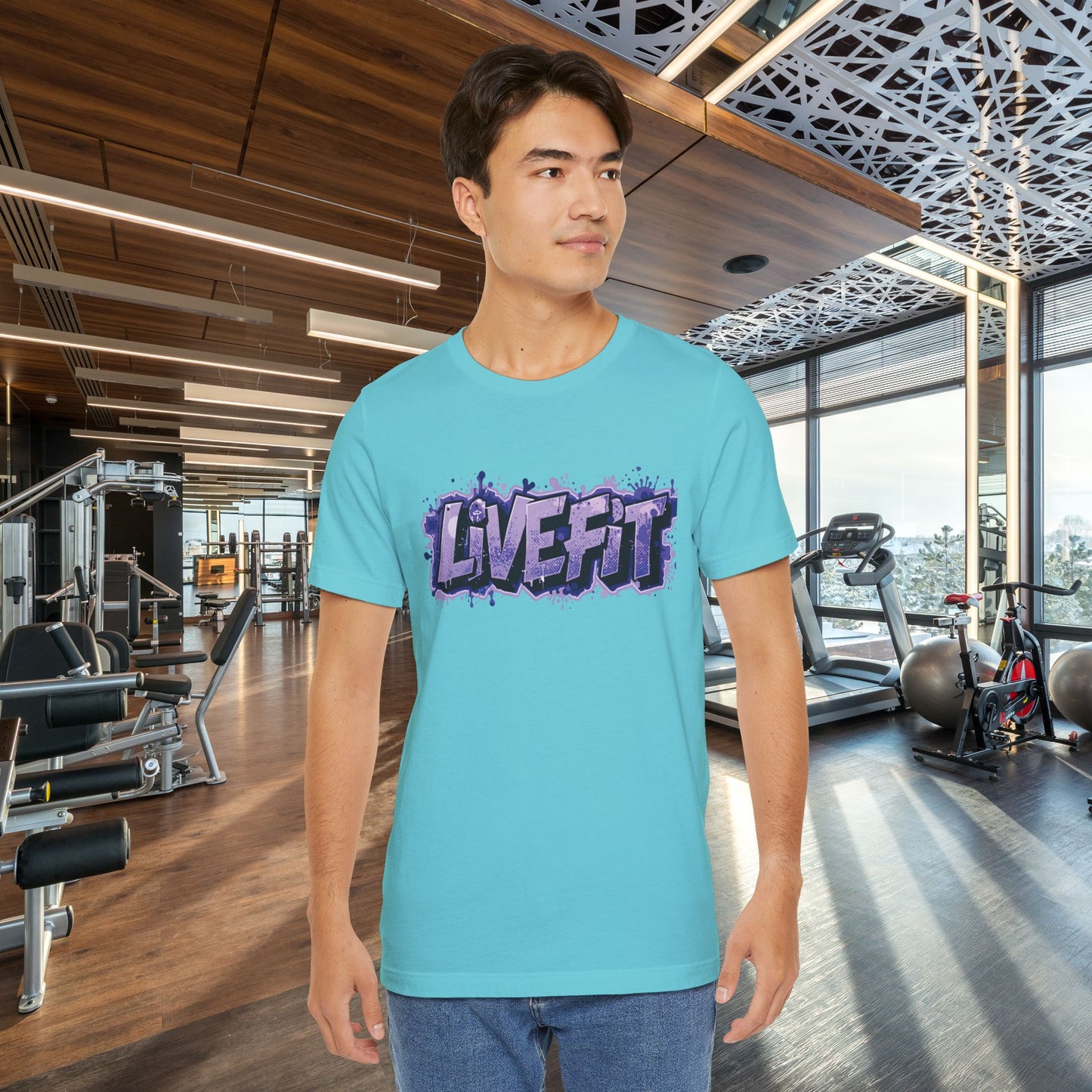 Live Fit Unisex Tee -  Fitness Shirt -  Motivational Graphic Tee -  Workout Apparel -  Casual Wear -  Gift for Gym Lovers -  Active Lifestyle -