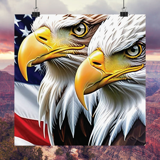 💥 Patriotic 💥 Bald Eagle 💥 Red White & Blue 💥 Vertical Poster 💥  American Flag 💥 Art Decor 💥 Wall Decor 💥