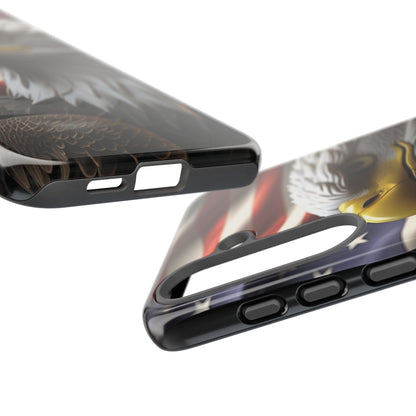 Tough Phone Cases - Patriotic - American Flag Eagle Design - Red White & Blue - Multiple Sizes -