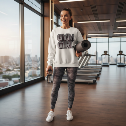 Gym Girl Crewneck Sweatshirt - Stylish Fitness Apparel - Women's Workout Sweatshirt - S-4XL