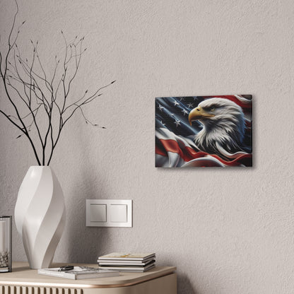 Patriotic Canvas Wall Art, American Eagle & Flag Print, Home Decor for Veterans, Memorial Day, Independence Day, Gifts