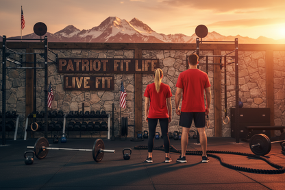Patriot Fit Life Gym Life T-Shirt | American Flag Barbell Tee – LIVE FIT