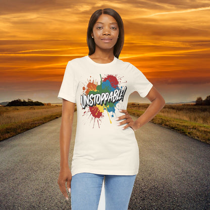 Unstoppable Design Tee - Vintage  Retro  Unisex  Tee - Classic  T-Shirt - Graphic Tee - Casual  Shirt - Short  Sleeve  Shirt