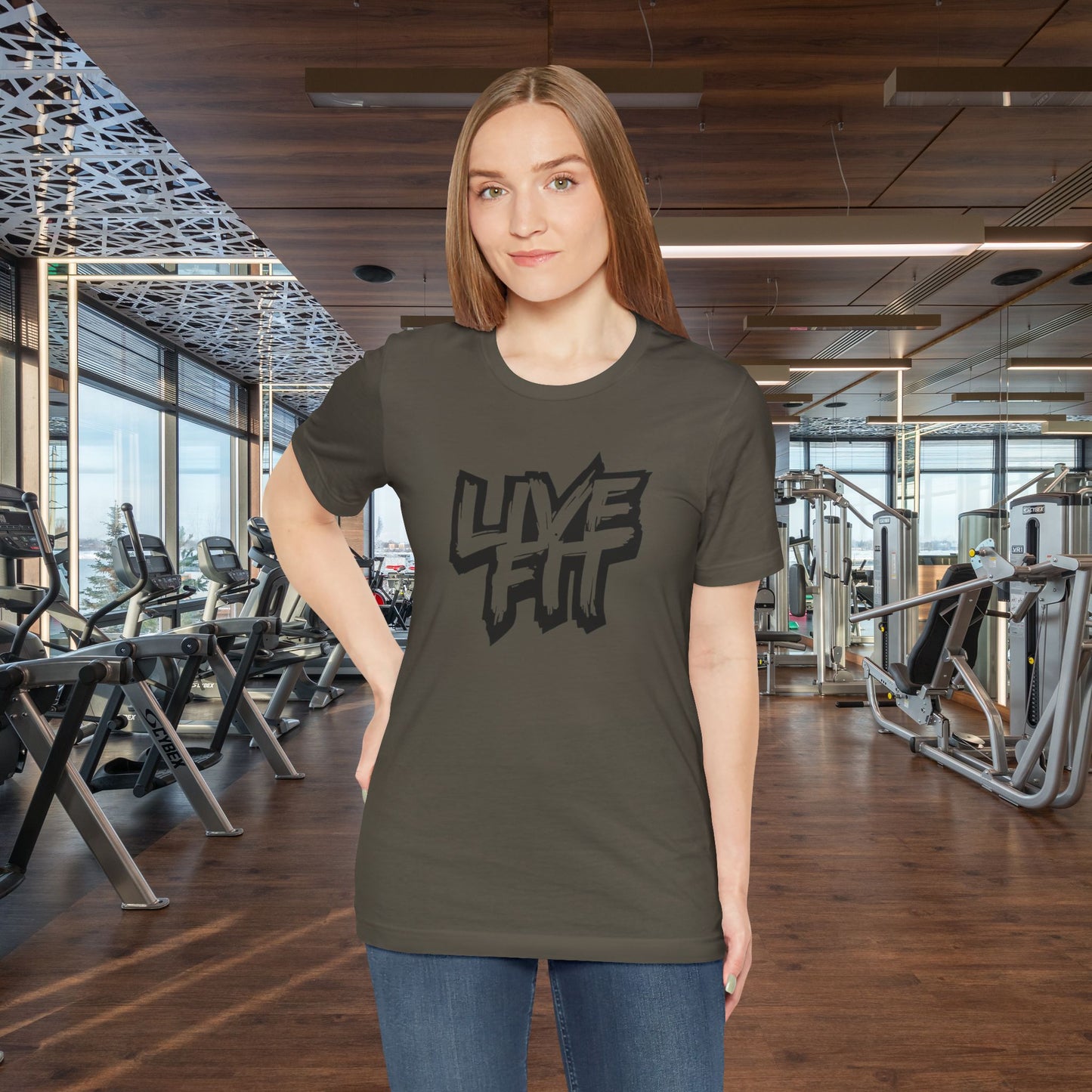LIVE FIT Unisex Jersey Tee - Fitness T-Shirt - Casual Wear - Workout Top - Gym Apparel -  Motivational Shirt -