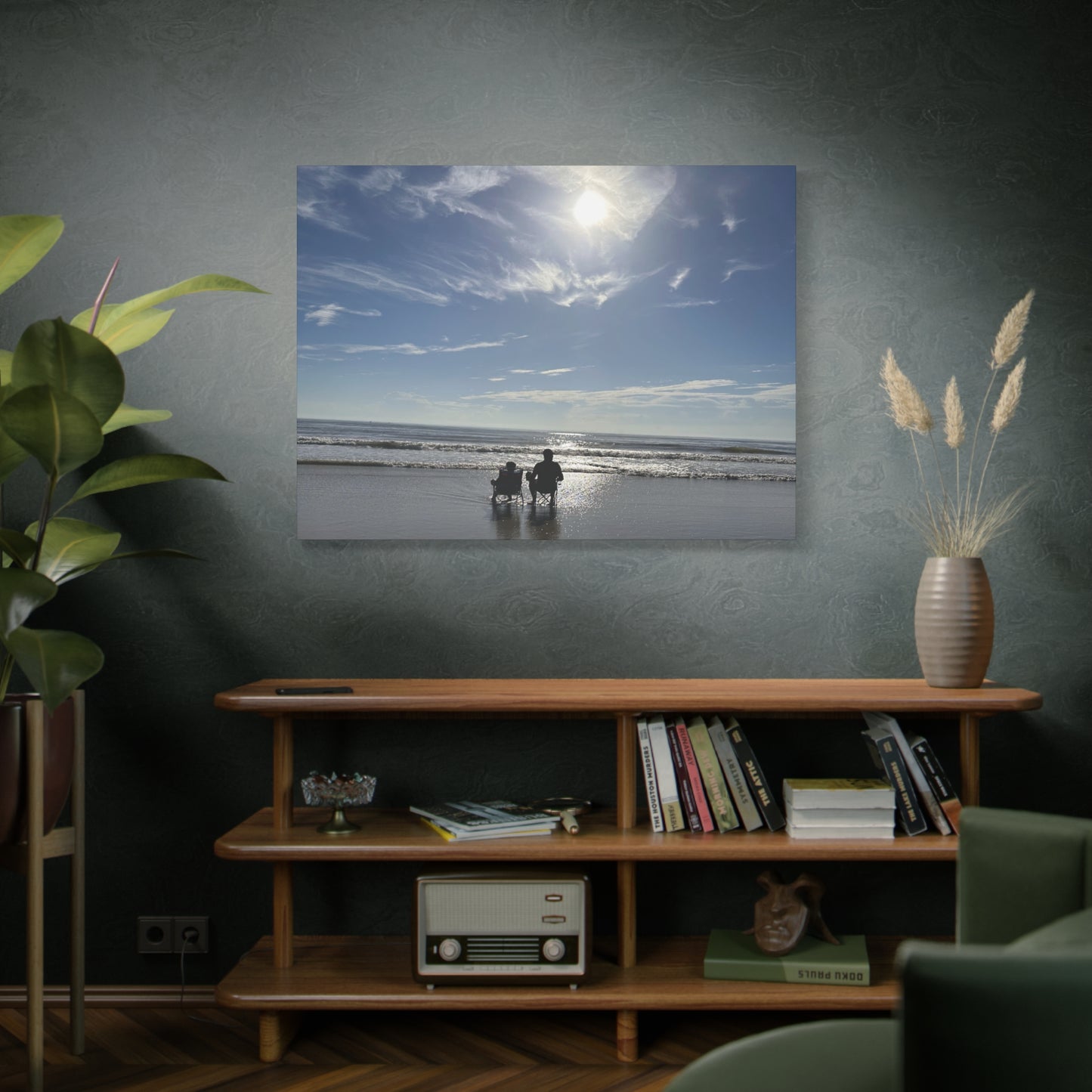 Beach Sunset Canvas Art, Stretched Canvas Print, Coastal Home Decor, Ocean Wall Art, Serene Landscape Painting