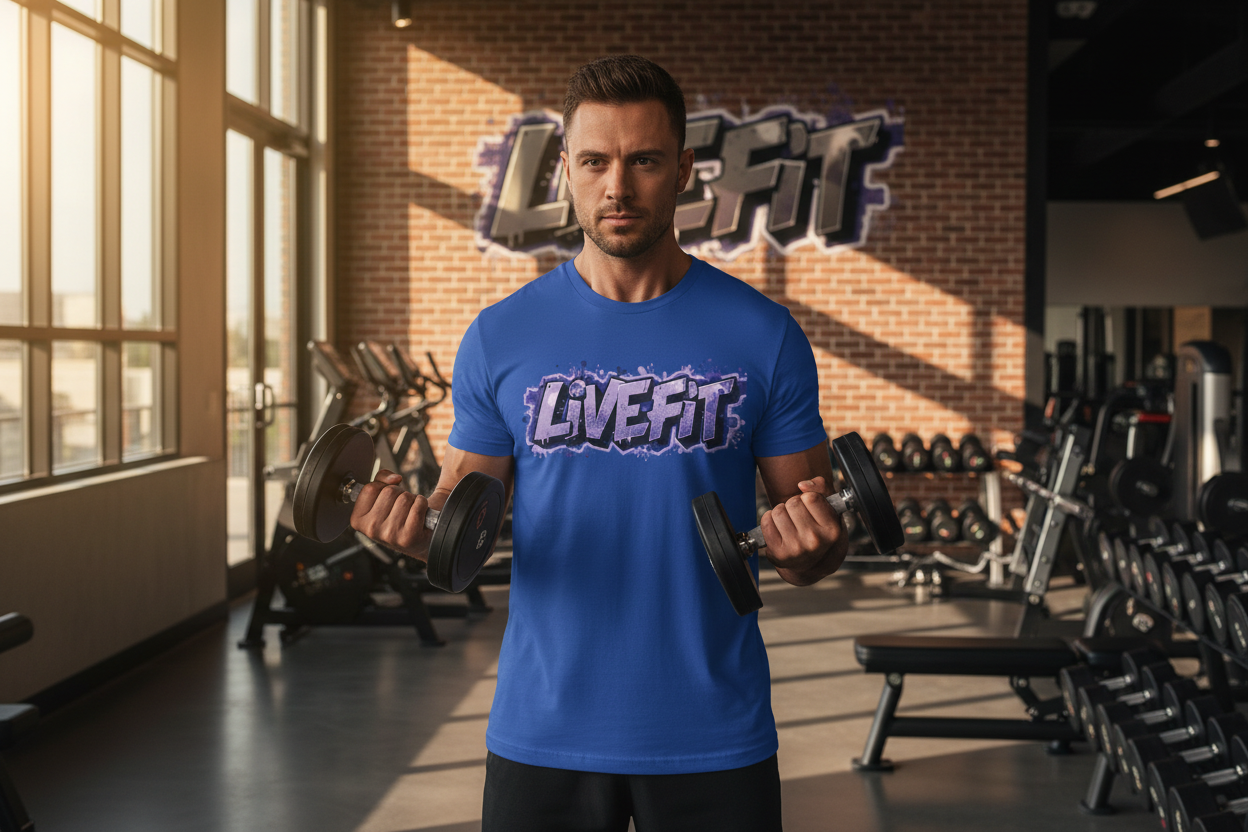 LIVE FIT Unisex T-Shirt - Motivational Fitness Tee - Workout Apparel - XS-4XL