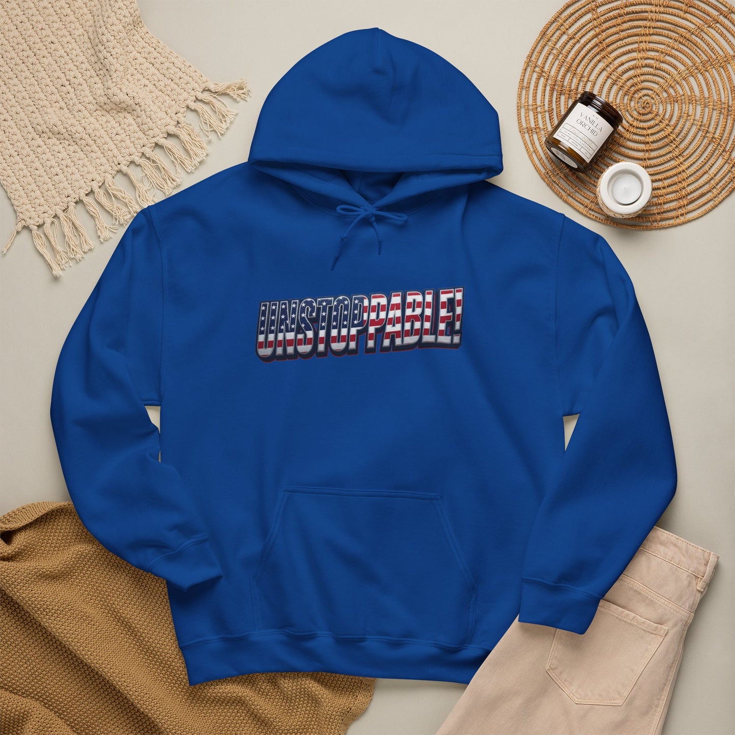 UNSTOPPABLE! Hoodie — USA Flag Graphic Pullover | LIVE FIT - Patriot Fit Life