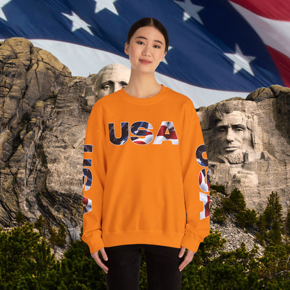 Patriotic USA Crewneck Sweatshirt - Unisex Heavy Blend - American Pride - National Pride Gift - S-5XL