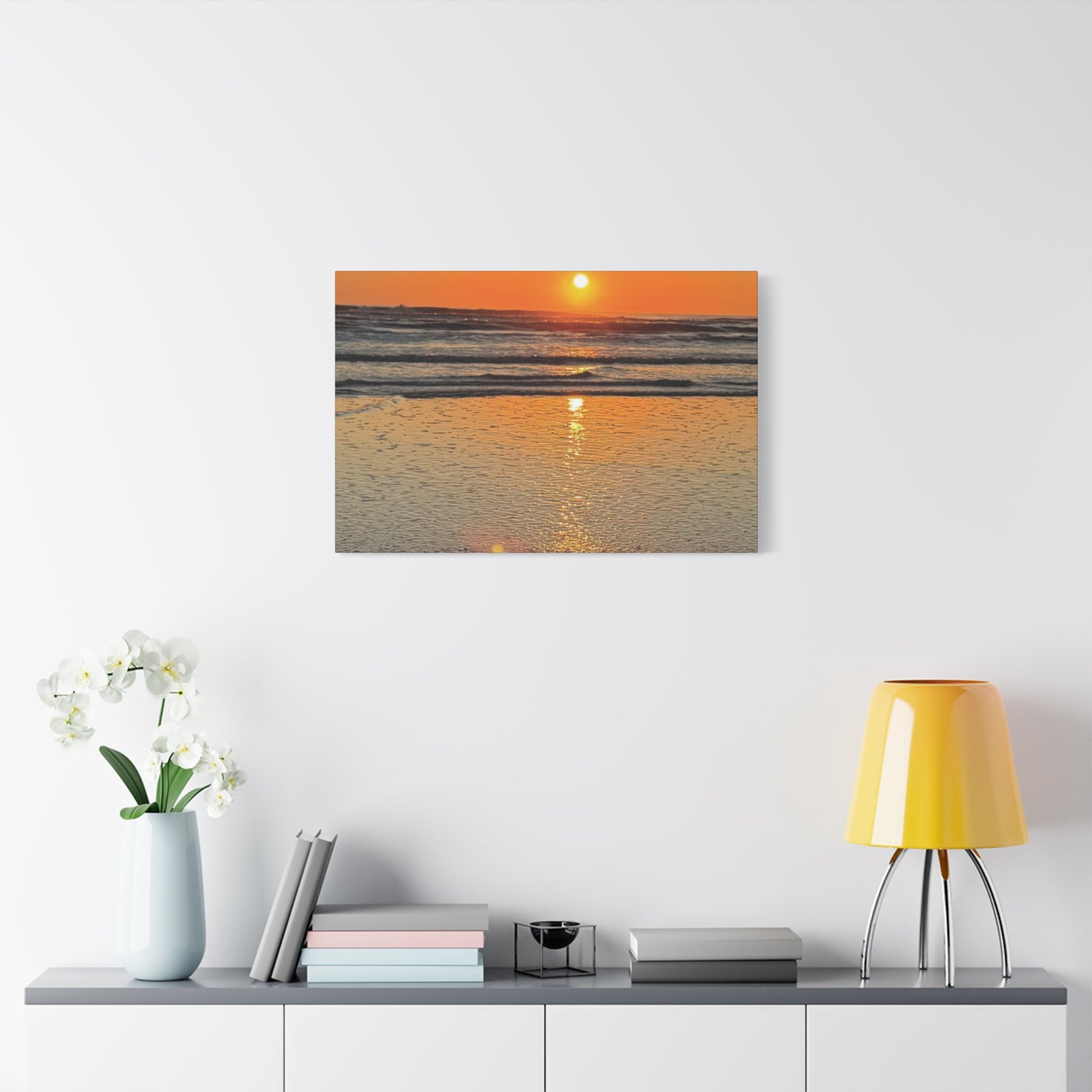 Stunning Sunset Beach Canvas Print, Ocean Decor, Wall Art, Home Decor, Coastal Artwork for Living Room