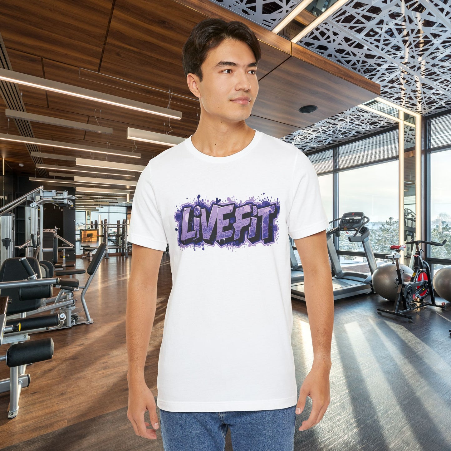 Live Fit Unisex Tee -  Fitness Shirt -  Motivational Graphic Tee -  Workout Apparel -  Casual Wear -  Gift for Gym Lovers -  Active Lifestyle -