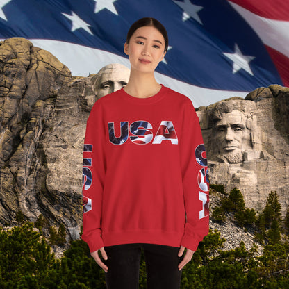 Patriotic USA Crewneck Sweatshirt - Unisex Heavy Blend - American Pride - National Pride Gift - S-5XL