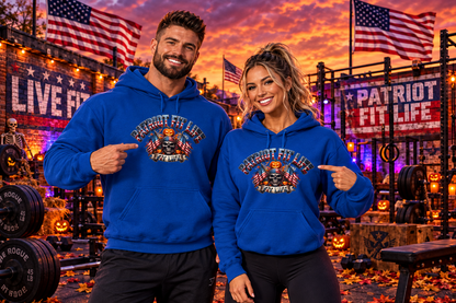 Patriot Fit Life Halloween Hoodie - Skull Crossed Flags & Pumpkins | Warrior Edition | Unisex S-5XL