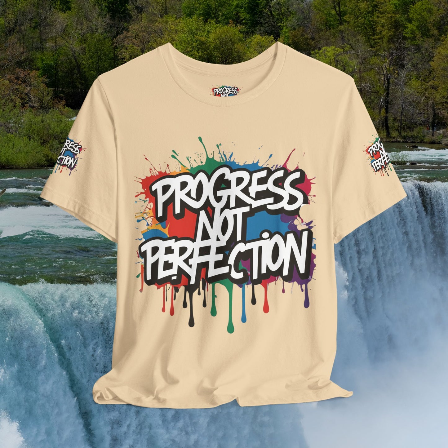 💥 Vibrant   💥   Eye-catching   💥   Motivational    💥 All  Over Print   💥 Unisex T-shirt  💥   Progress  Not  Perfection   💥  Art-Inspired   💥  Apparel  💥  Sizes  XS  x  4XL 💥