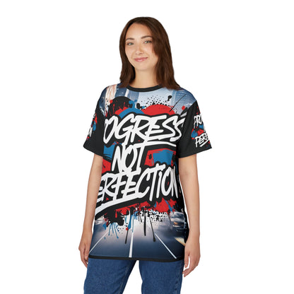 💥 Progress Not Perfection  💥  Stylish   Print  💥  Unisex Graphic Tee 💥  Bold Street Art Design 💥   Motivational Style  💥  Sizes  US  S-3XL  💥