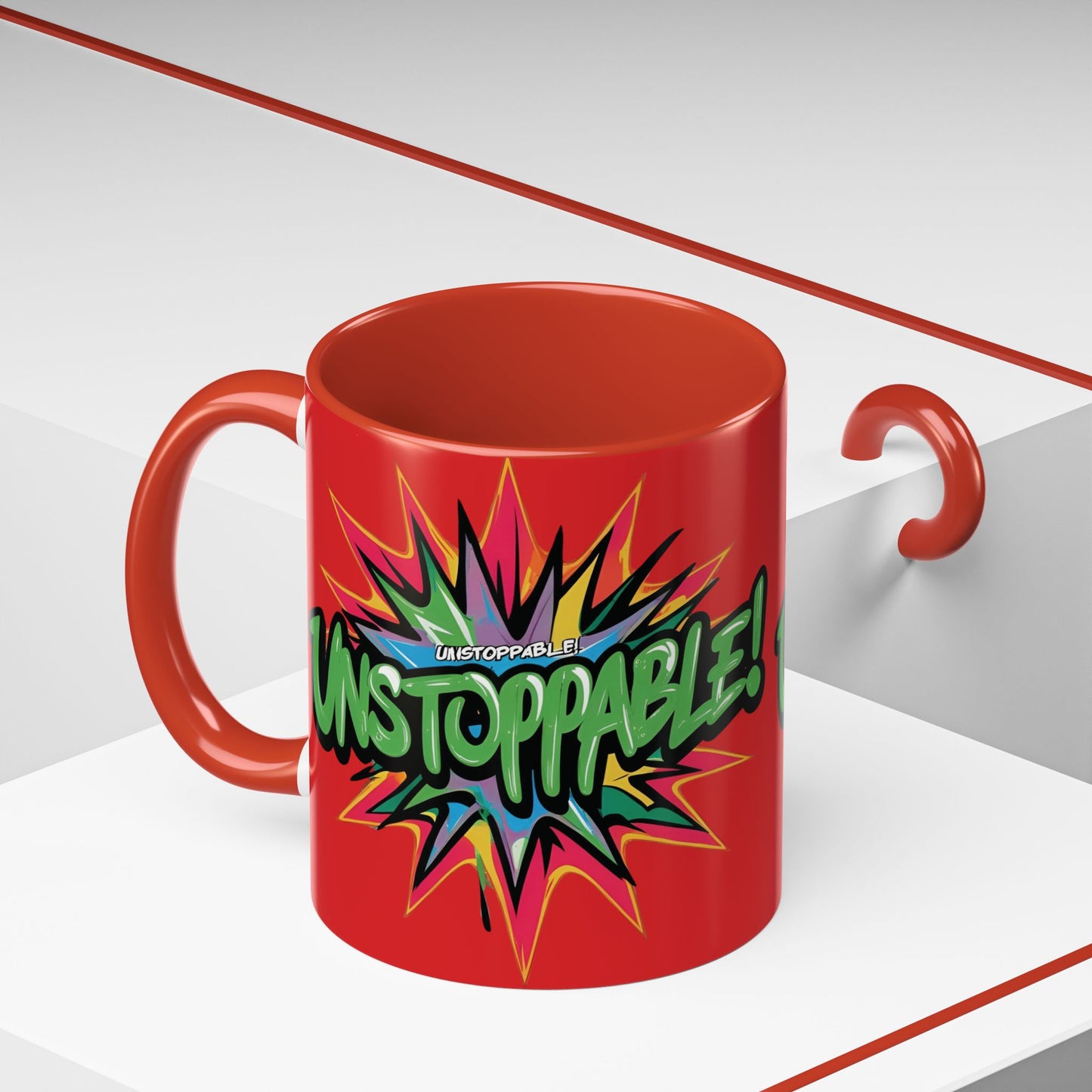 Unstoppable! Motivational Mug - Vibrant Red Design - 11oz/15oz