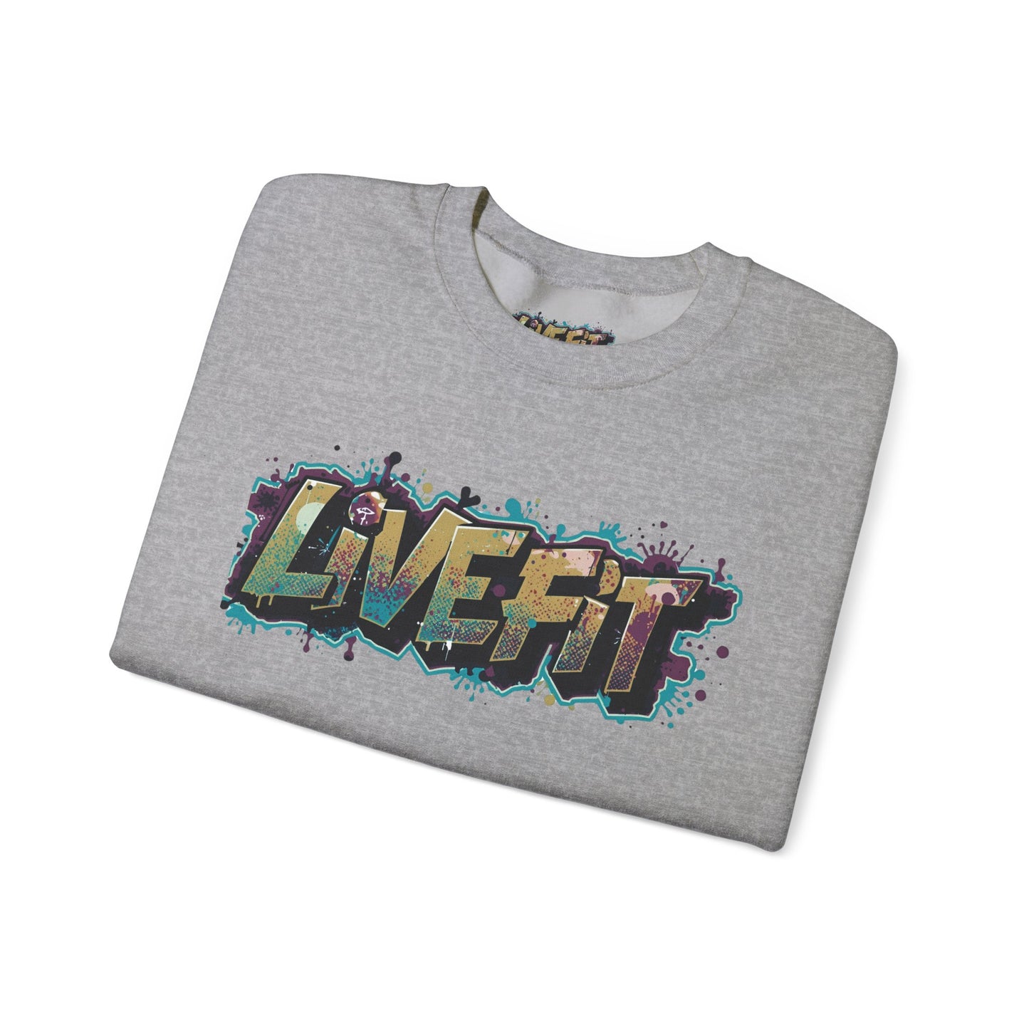 Live Fit Crewneck Sweatshirt - Trendy Fitness Apparel -  Unisex Casual Wear -  Sports Gift -  Workout Fashion -  Street Style Sweatshirt -