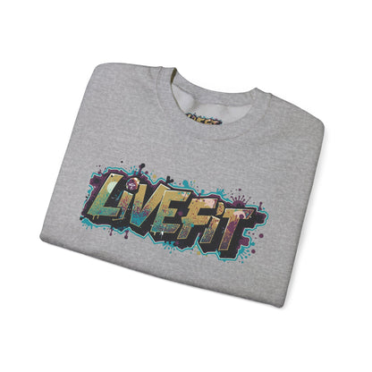 Live Fit Crewneck Sweatshirt - Trendy Fitness Apparel -  Unisex Casual Wear -  Sports Gift -  Workout Fashion -  Street Style Sweatshirt -