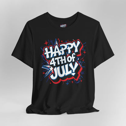Happy 4th Of July Unisex Jersey Short Sleeve Tee, Independence Day T-Shirt, Patriotic Shirt, Red White Blue Tee, USA Celebration Top