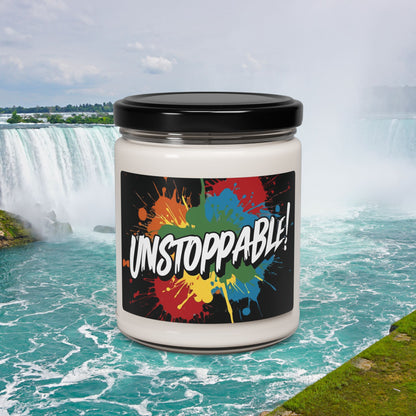 💥  Unstoppable!  Print  Design   💥 Scented  💥 Soy  Candle   💥  9oz   💥  9  Scented  💥 1   Unscented  💥  Motivational  💥  Home  &  Gifts 💥 50 - 60 Hours of Burn Time  💥
