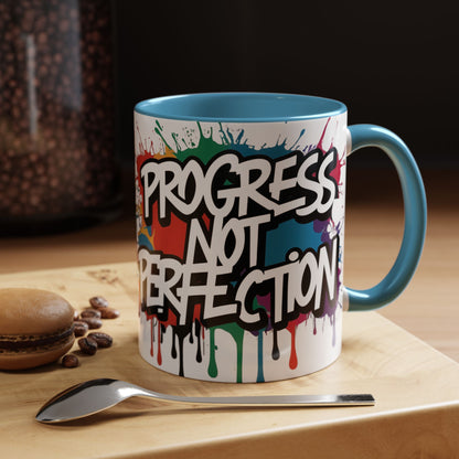 Vibrant   Ceramic  Mug    Inspirational      Let's Go!     Graffiti  Mug      Coffee Mug        Progress  Not  Perfection   Sizes   11oz  &  15oz    Birthday Gift   Graduation Gift    8  Different  Color Options