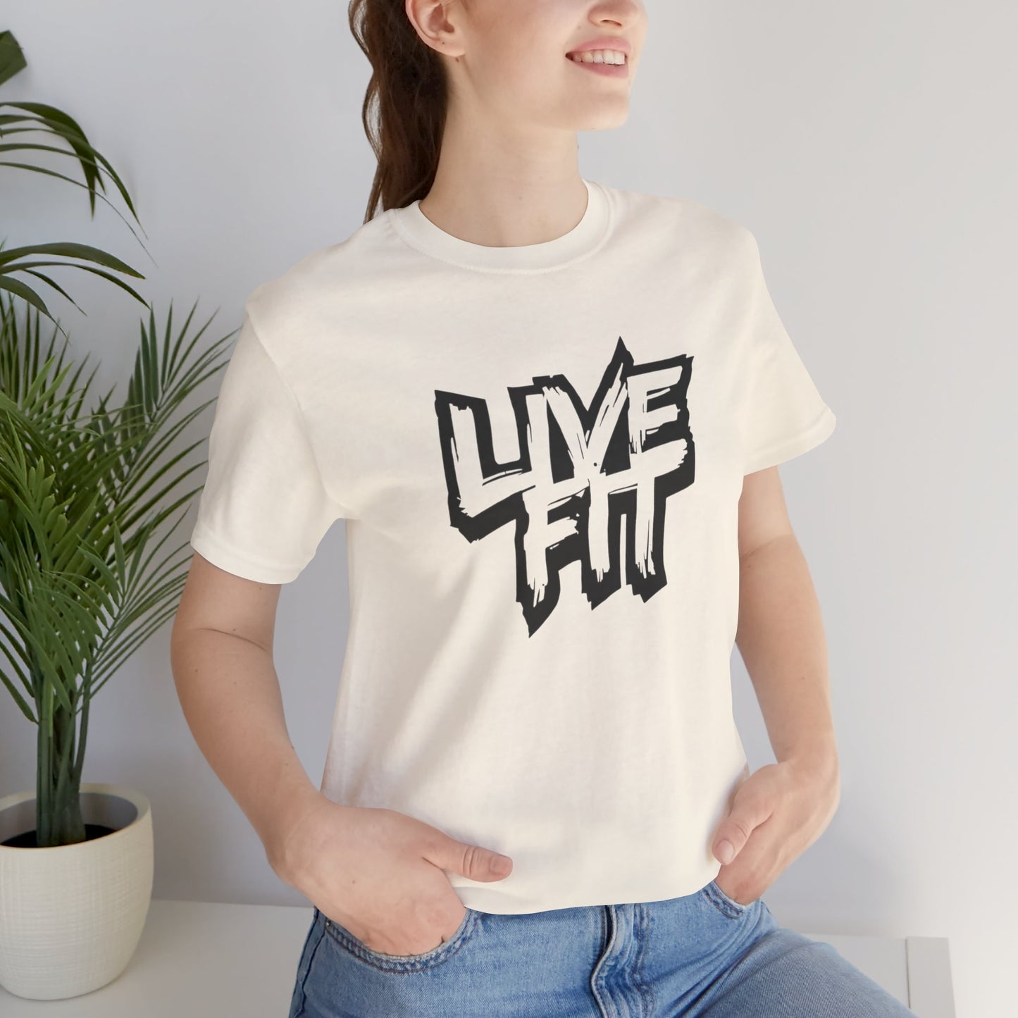 LIVE FIT Unisex Jersey Tee - Fitness T-Shirt - Casual Wear - Workout Top - Gym Apparel -  Motivational Shirt -