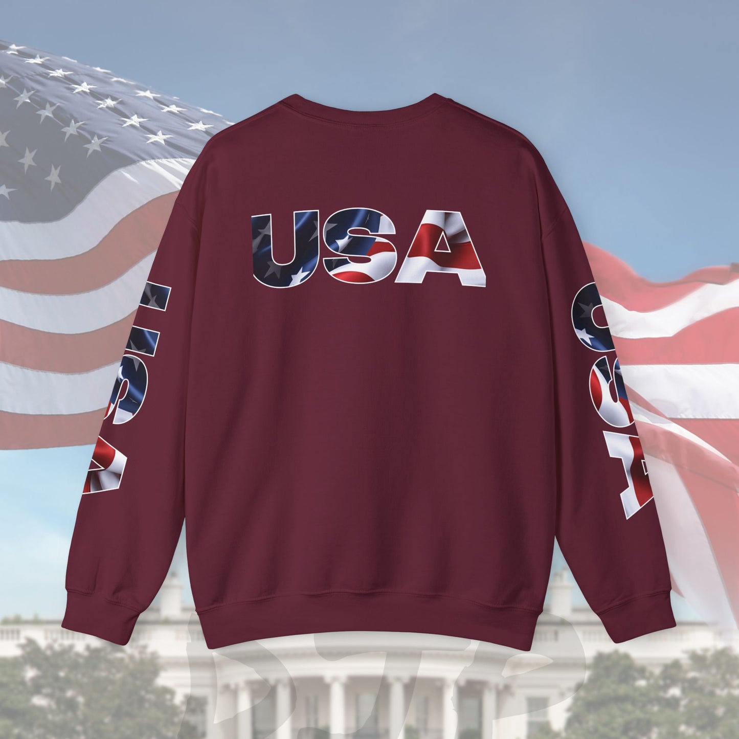 Patriotic USA Crewneck Sweatshirt - Unisex Heavy Blend - American Pride - National Pride Gift - S-5XL