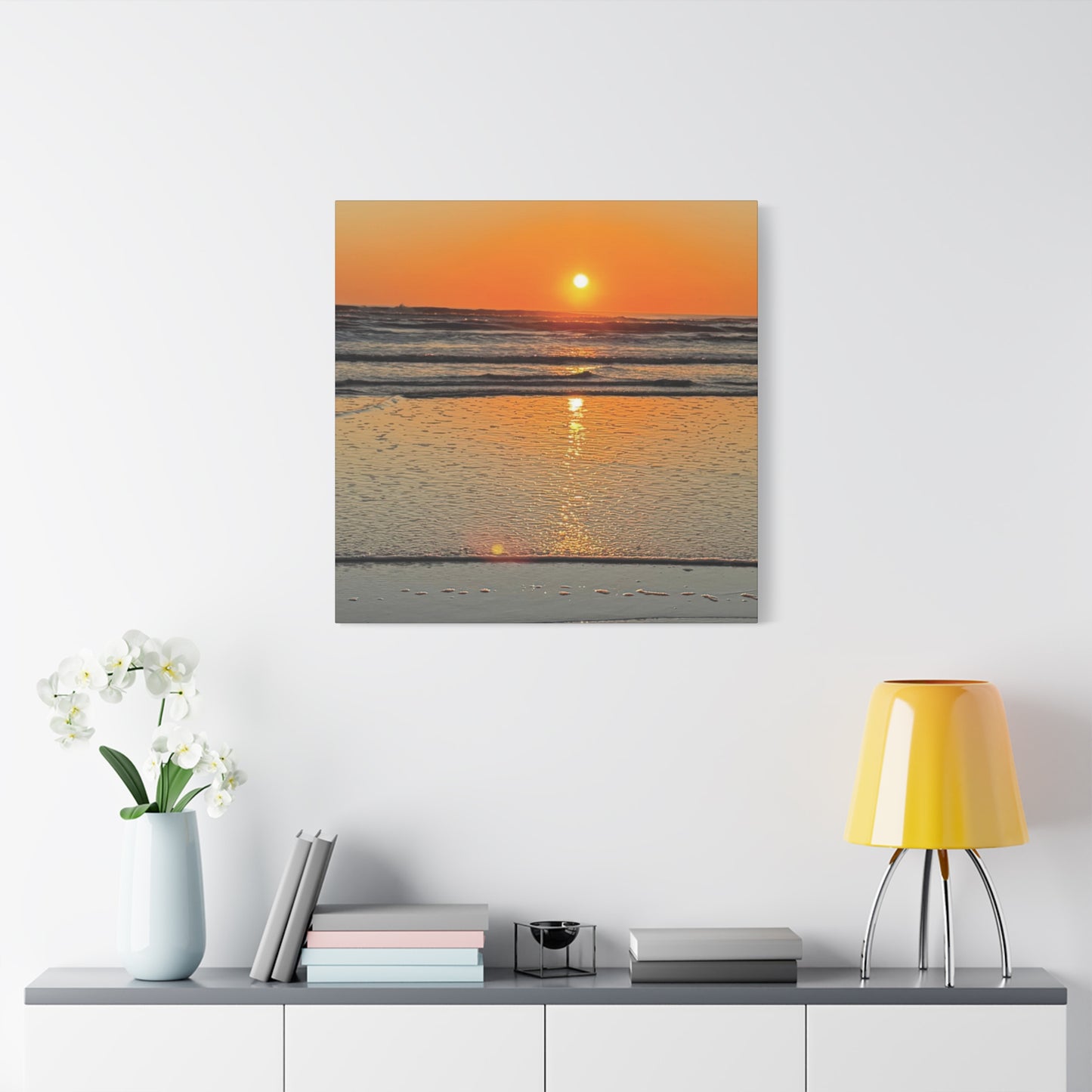 Stunning Sunset Beach Canvas Print, Ocean Decor, Wall Art, Home Decor, Coastal Artwork for Living Room