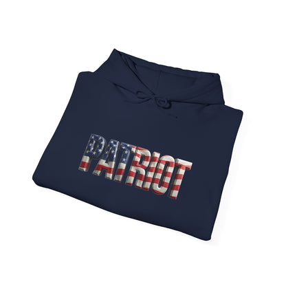 Patriot Flag Hoodie — American Flag 'PATRIOT' Graphic Hooded Sweatshirt