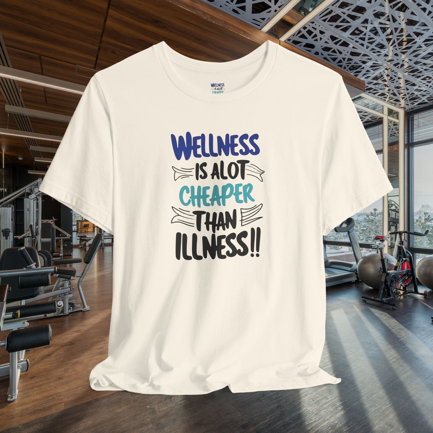 Wellness Awareness Unisex Tee - Wellness Is Alot Cheaper Than Illness!! - Design - S - 3XL - Motivational Health T-Shirt for Self-Care Enthusiasts - Gift for Wellness Events - Positive Vibe Shirt -  [...]