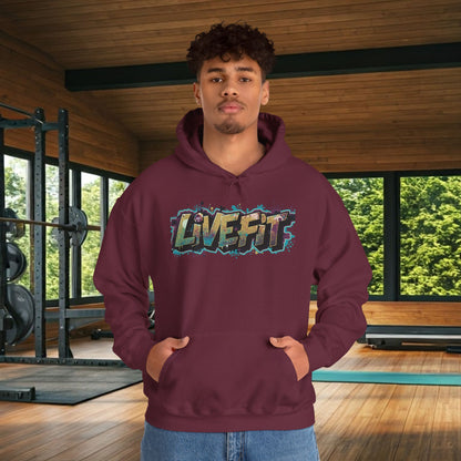 Live Fit Hoodie - Unisex Heavy Blend Sweatshirt - Fitness Enthusiasts -  Gym Wear - Workout Apparel -  Active Lifestyle -  Gift for Him/Her -