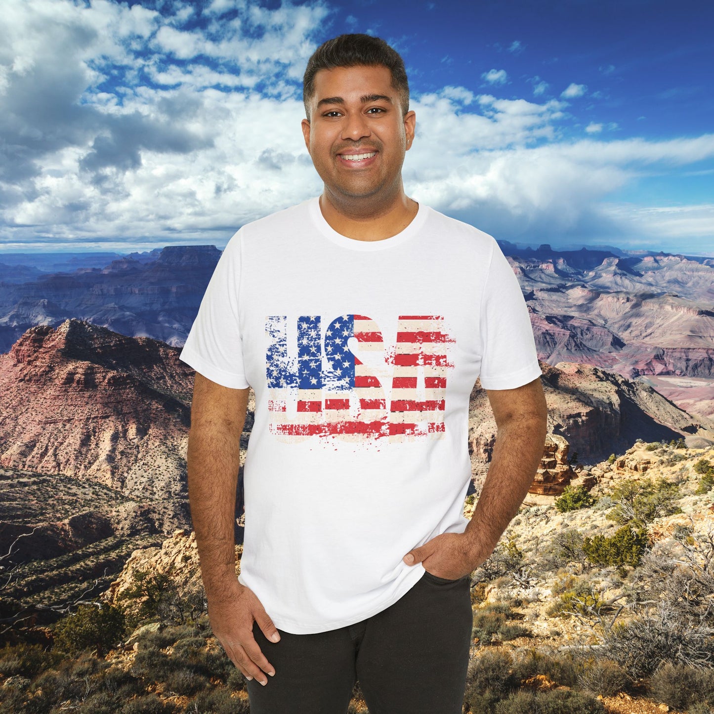 USA - Red White Blue - American Flag - Classic Unisex Tee - Holiday Gift - Patriotic Pride