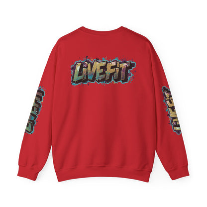 Live Fit Crewneck Sweatshirt - Trendy Fitness Apparel -  Unisex Casual Wear -  Sports Gift -  Workout Fashion -  Street Style Sweatshirt -