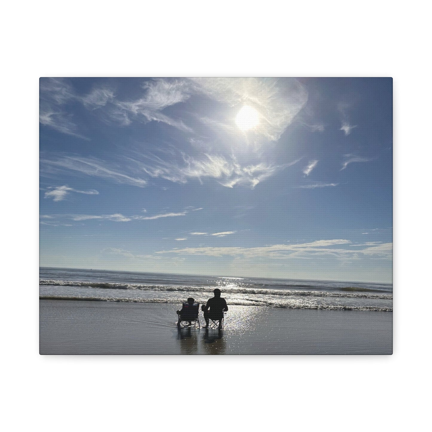 Beach Sunset Canvas Art, Stretched Canvas Print, Coastal Home Decor, Ocean Wall Art, Serene Landscape Painting