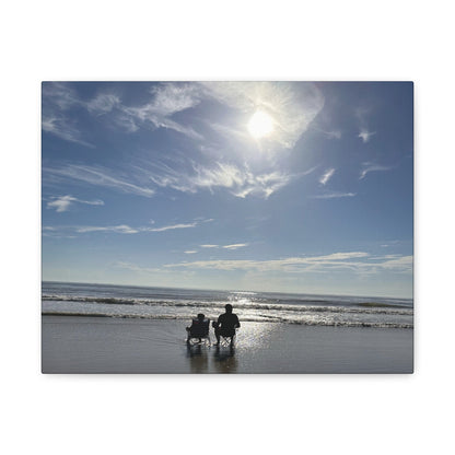 Beach Sunset Canvas Art, Stretched Canvas Print, Coastal Home Decor, Ocean Wall Art, Serene Landscape Painting