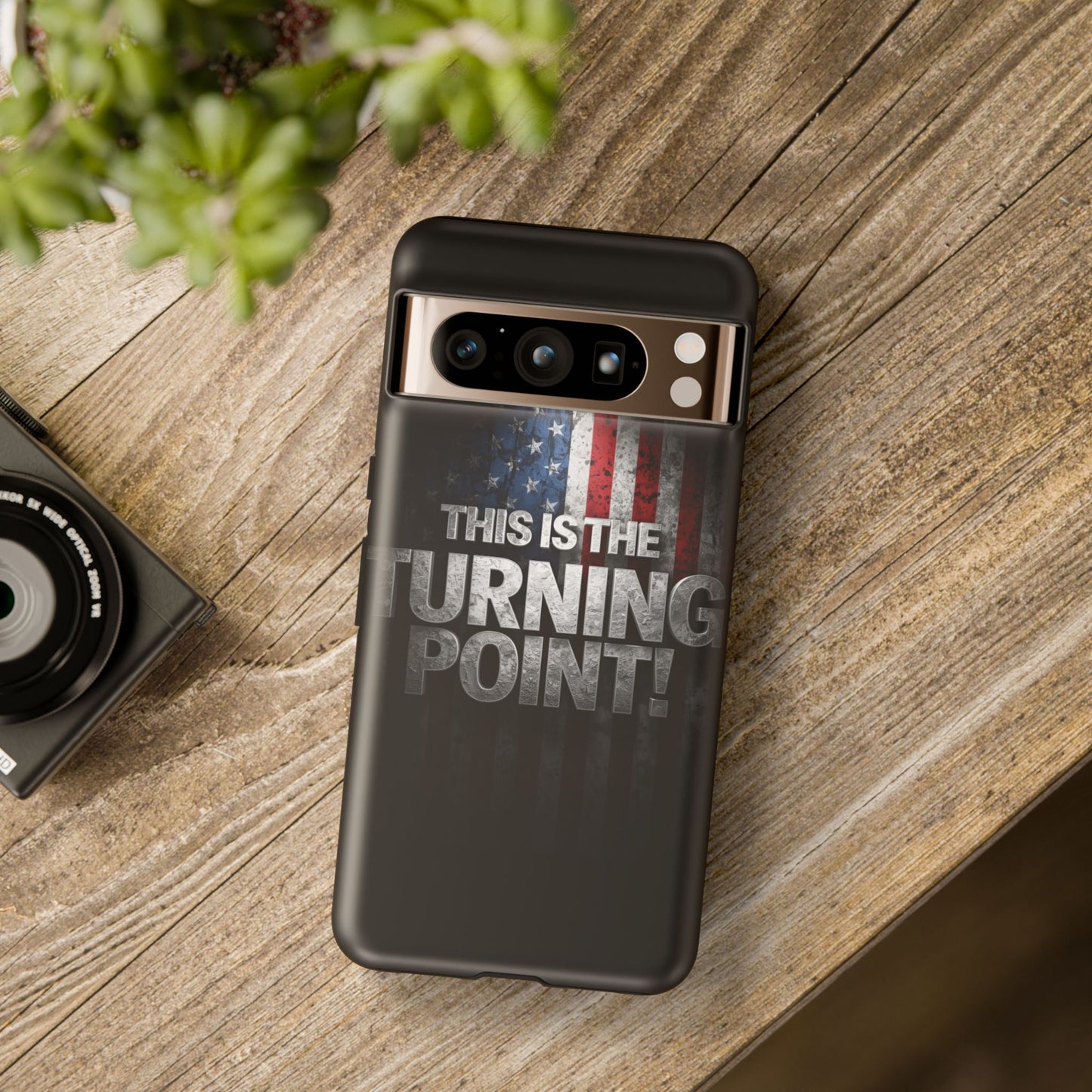 Stunning Patriotic Protective Cell Phone Case -  Charlie Kirk - This Is The Turning Point! - Red White Blue - Beautiful American Flag Backdrop Design - Perfect Gift for Everyday Use, Durable Cover, Stylish Protection