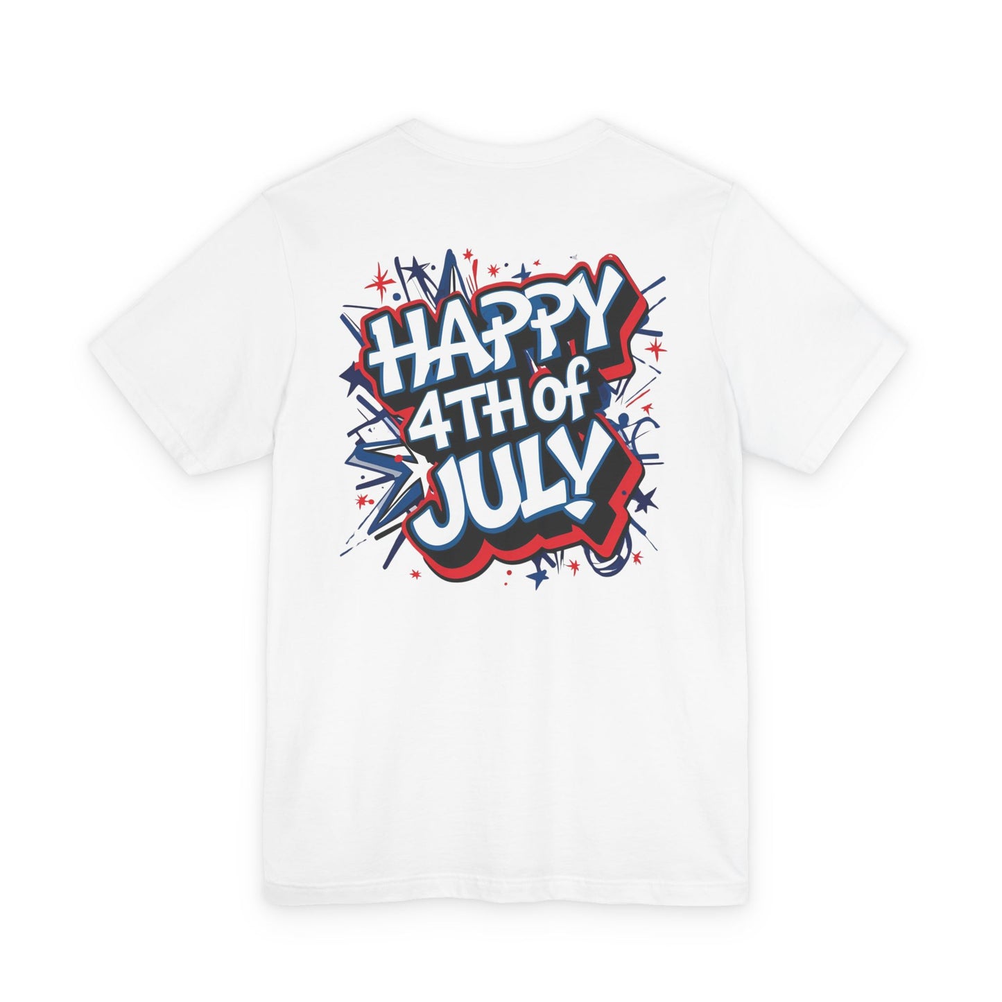 Happy 4th Of July Unisex Jersey Short Sleeve Tee, Independence Day T-Shirt, Patriotic Shirt, Red White Blue Tee, USA Celebration Top