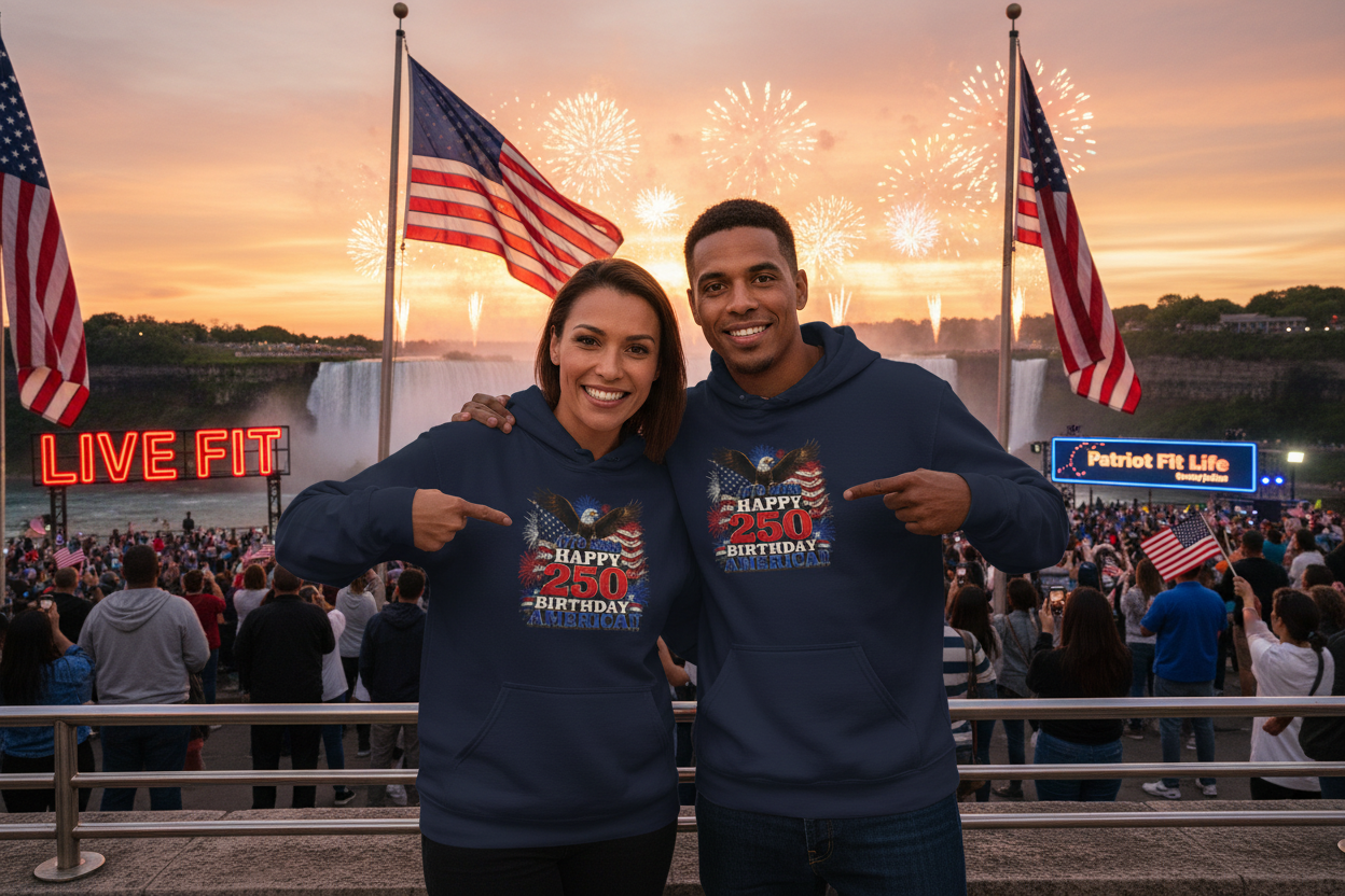 1776–2026 Happy 250th Birthday America!!! Hoodie | Patriotic Eagle & Flag Sweatshirt