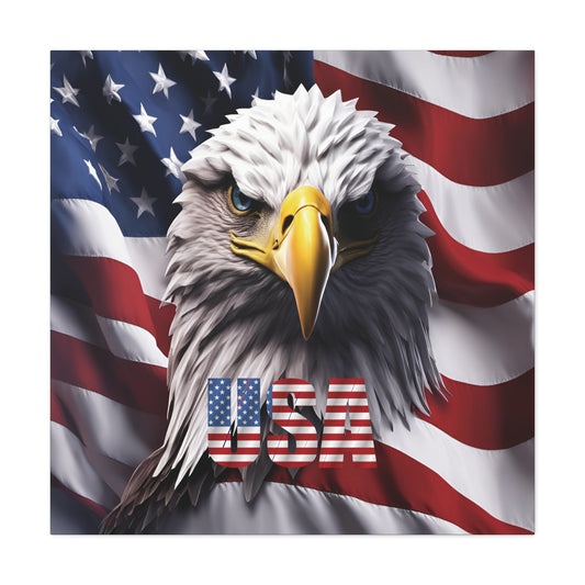 💥 American Flag 💥  Bald Eagle 💥 Canvas Wall Art  💥 Patriotic  💥 Home Décor 💥