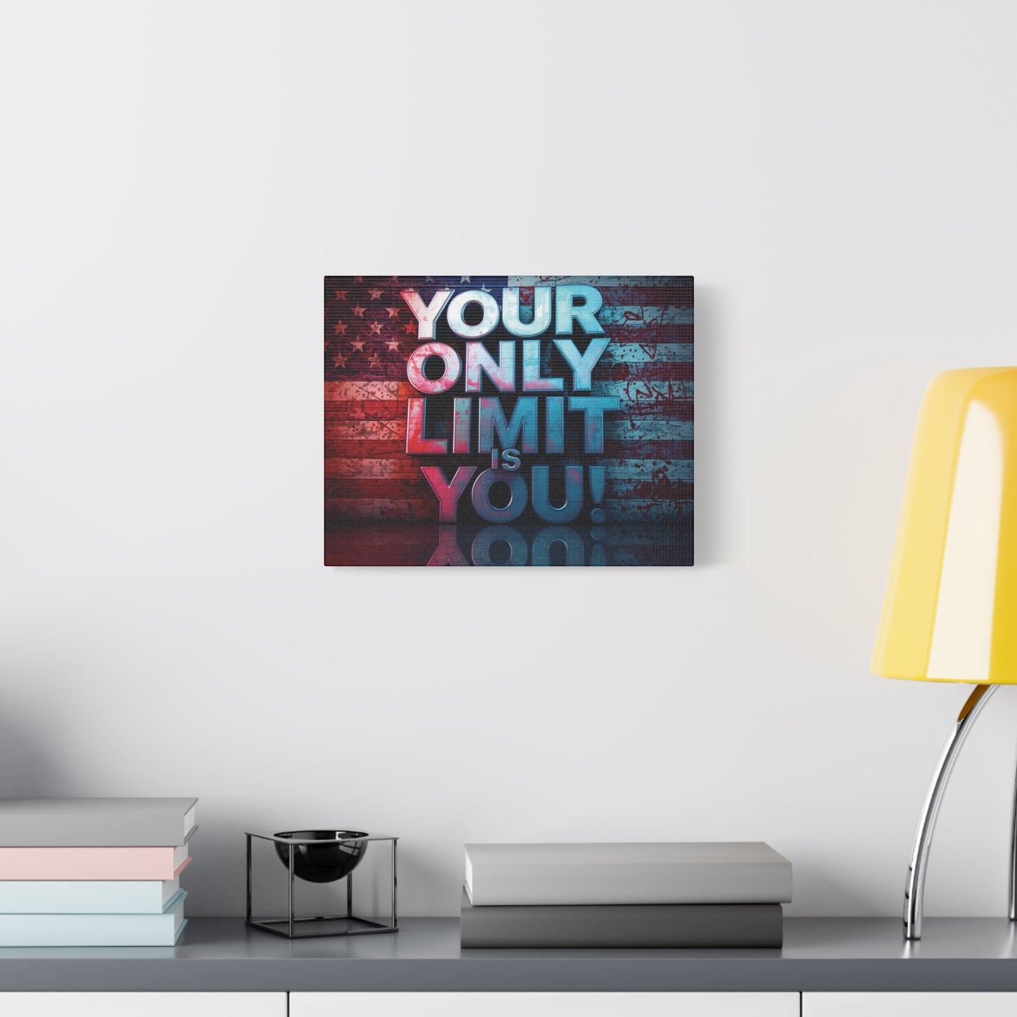 Gallery Wrapped - Motivational Canvas Wall Art - Your Only Limit Is You! - Inspirational Decor for Home Office - Inspirational Gift - Vintage American Flag - Limitless Living - Personal [...]