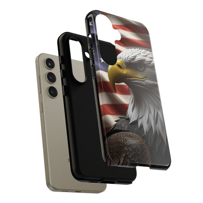Tough Phone Cases - Patriotic - American Flag Eagle Design - Red White & Blue - Multiple Sizes -