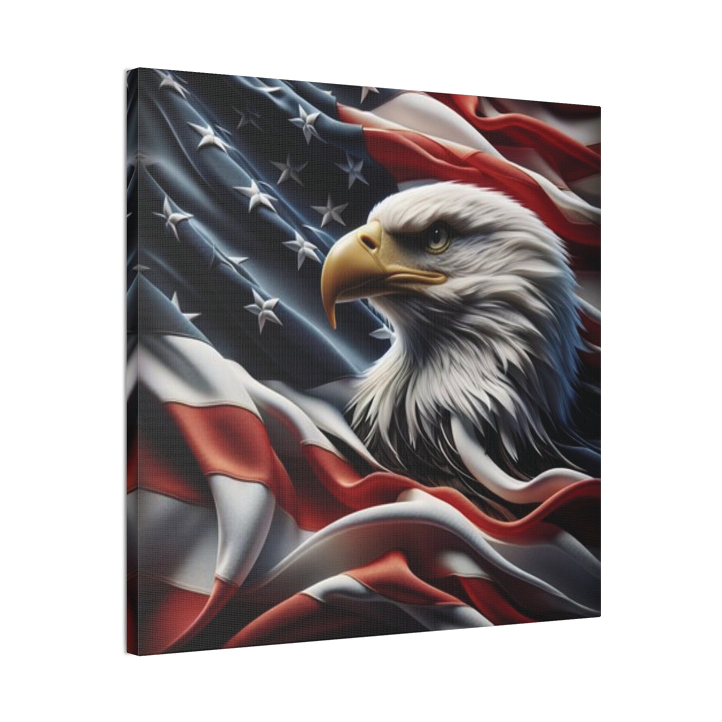 Patriotic Canvas Wall Art - American Eagle - American Flag Background Design - Red White Blue - Home Decor for Veterans -  Memorial Day -  Independence Day -  Holiday Gifts -