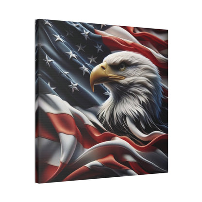 Patriotic Canvas Wall Art - American Eagle - American Flag Background Design - Red White Blue - Home Decor for Veterans -  Memorial Day -  Independence Day -  Holiday Gifts -