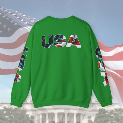 Patriotic USA Crewneck Sweatshirt - Unisex Heavy Blend - American Pride - National Pride Gift - S-5XL