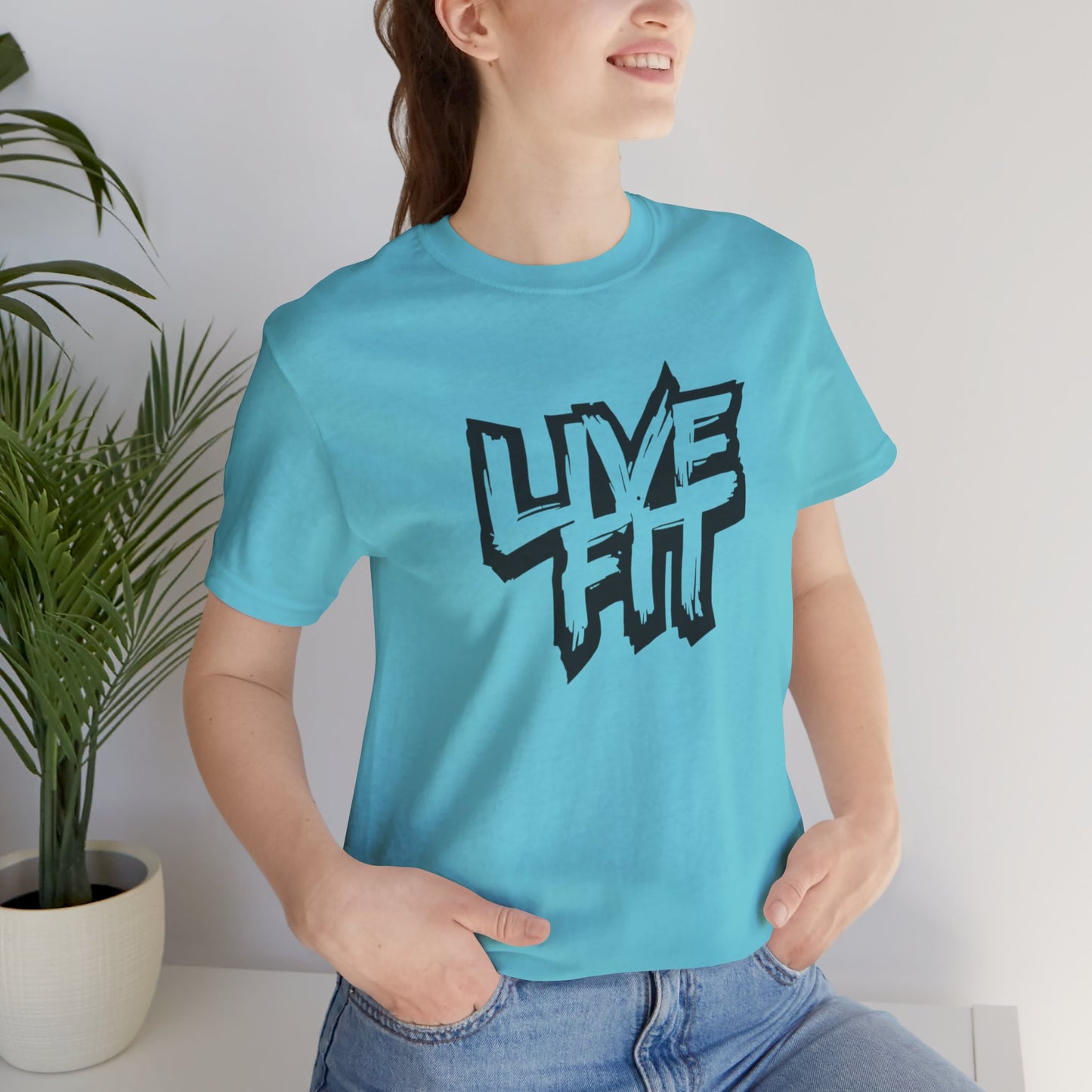 LIVE FIT Unisex Jersey Tee - Fitness T-Shirt - Casual Wear - Workout Top - Gym Apparel -  Motivational Shirt -