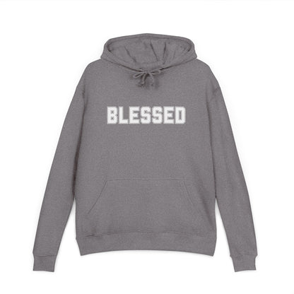 Blessed Hoodie — Cozy French Terry Pullover - with - White - Bold Front & Back Text - Holiday Gift - Fitness